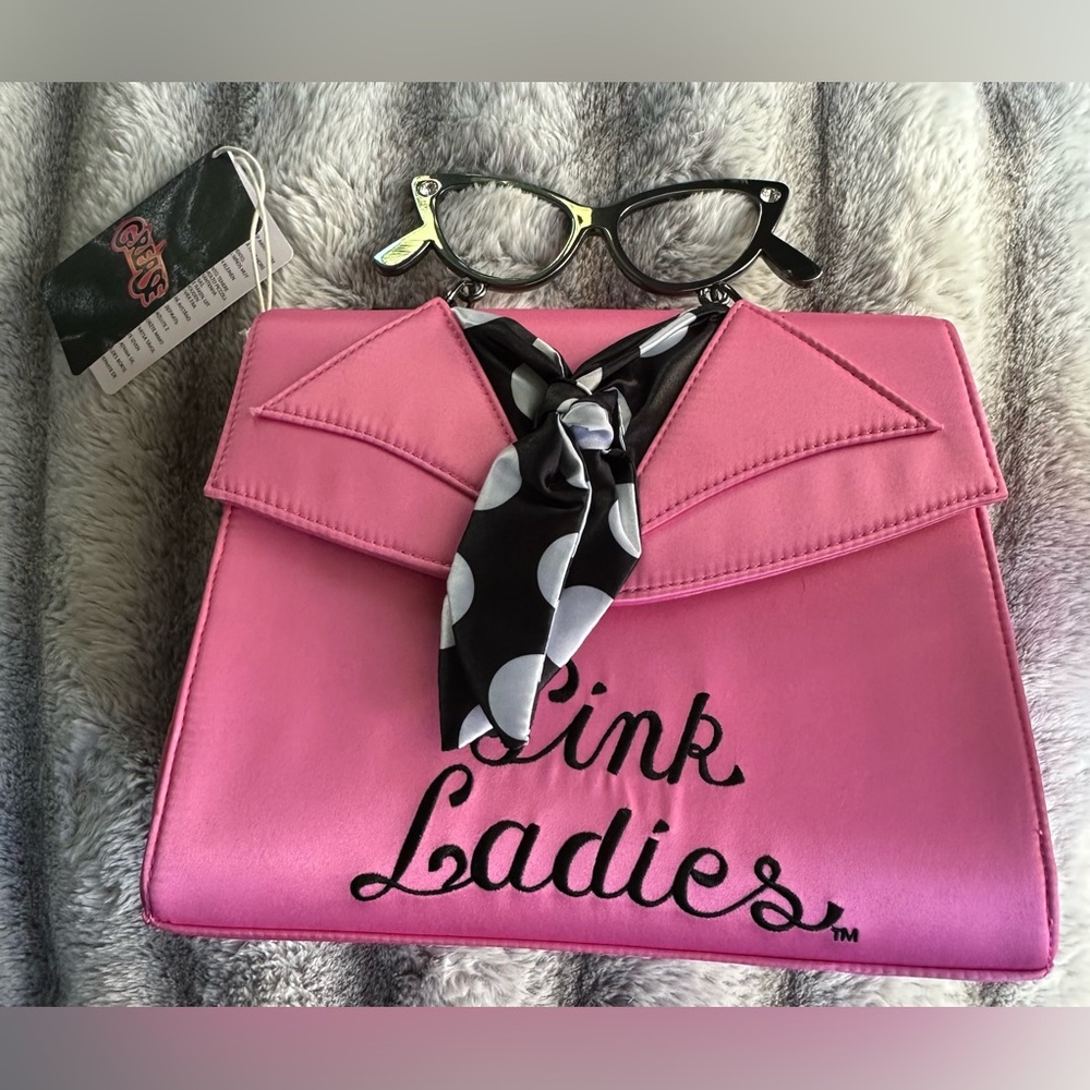 Loungefly Grease Pink Ladies Crossbody Bag NWT - Picture 3 of 11